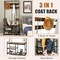 Costway 3-in-1 Coat Rack Industrial Hall Tree Shoe Bench Entryway Storage Shelf with Hooks